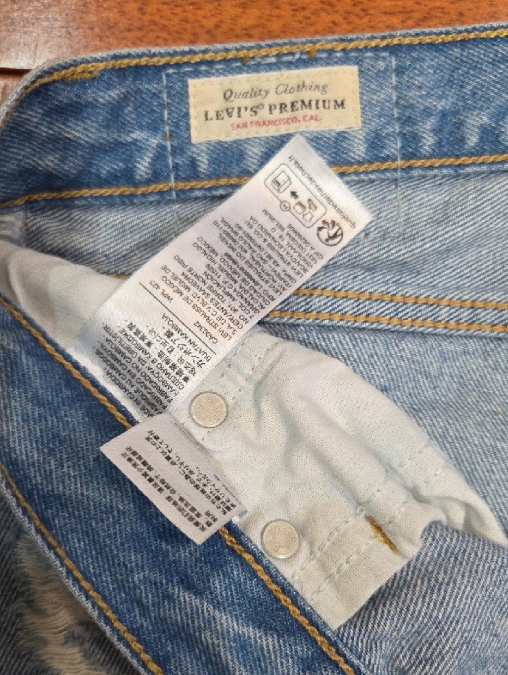 Levi's Light Blue Distressed Straight-Leg Jeans - Picture 3 of 9